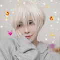 Japanese Wig Men's Short Hair Is Too White Gay Curly Hair Daily Female UniversalcosKorean Style Handsome Full-Head Wig Type. 