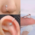 1Pcs New Crystal Zircon Butterfly Clip On Nose Ring Flower Nose Piercing Clip On Earrings Nose Clip Piercing Jewelry. 