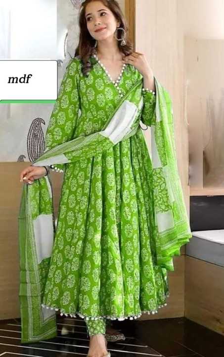 Readymade%20Stylish%20Ladies%20Dilruba%20Gown%20Set%20Arbit%20Fabric%20ambush%20print%20Blue%20color%20Kurti%20for%20women%20-%20Image%202