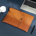 Fashionable File Folder Professional Leather Button Closure Document Bag A4 Size Briefcase for Office Supplies School Use. 