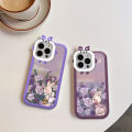 Jizetin for Vivo V23E 4G / V23E 5G Back Cover Rose Rabbit Square Camera Soft Rubber Phone Case.