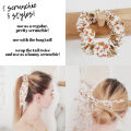 2 Pcs Colorful Silk Scrunchie Hair Band Bracelet Set For Grils.