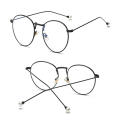 Unisex Style Computer Glasses Fashionable Accents Retro Design Blue Light Eyeglasses Metal Frame Flat Lens Round Metal Eyewear for Screen Digital Eye Strain Office Workers Gamers Style Accessory.