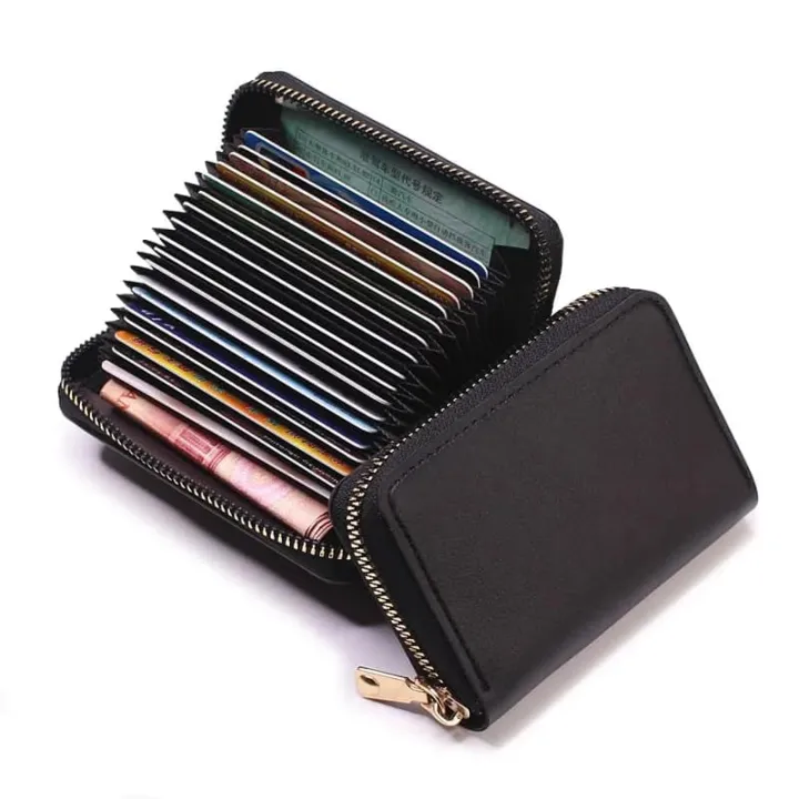 Multi%20Slot%20Card%20Holder%20Vintage%20Small%20Wallet%20Women%20Men%20Business%20Bank%20Credit%20Card%20Bag%20Male%20Coin%20Pouch%20Solid%20Leather%20Zipper%20Wallet%20-%20Image%202