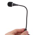 3.5mm Jack Mini Microphone Wireless Microphone For PC  Notebook  Audio External Mic Flexible Stand Noise Canceling Black. 