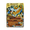 【Happy baby toy store】Hard Metal Pokemon Cards Golden Pokemon Letter Metal Pikachu Mewtwo Charizard Vmax Collection Trading Battle Card. 