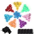 105/70/49/35/21/7Pcs DND Dice Set with Pouch D4-D20 Transparent Polyhedral Effect for DND RPG Role Playing Table Board Games. 