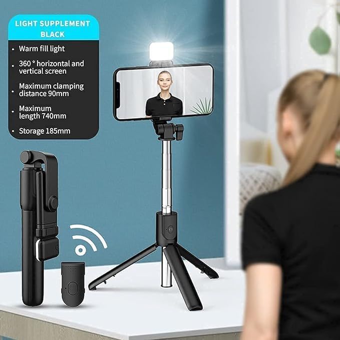 R1S%20Selfie%20Stick%20Mini%20LED%20Fill%20Light%20Tripod%20Selfie%20Stick%203%20in%201%20Multifunction%20Aluminium%20Selfie%20Stick%20for%20Vlogging/Gopro/Photography/Videography%20for%20All%20Mobile%20Smartphones%20-%20Image%206