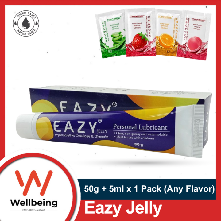 Eazy Jelly Personal Lubricant 50gm + 8g Sachets Lube (Any Flavor)