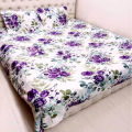 AC HOME TEX Cotton Fabric (সুতি কাপড়) Disital Printed 7 by 8 Feet Double King Size Bed Sheet With Two Matching Head Pillow Covers..