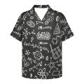 Scientific Formula Blackboard Pattern Prints Brainiac Men Summer Breathable Hawaiian Shirt Camisa Masculina Avocado Casual Male. 