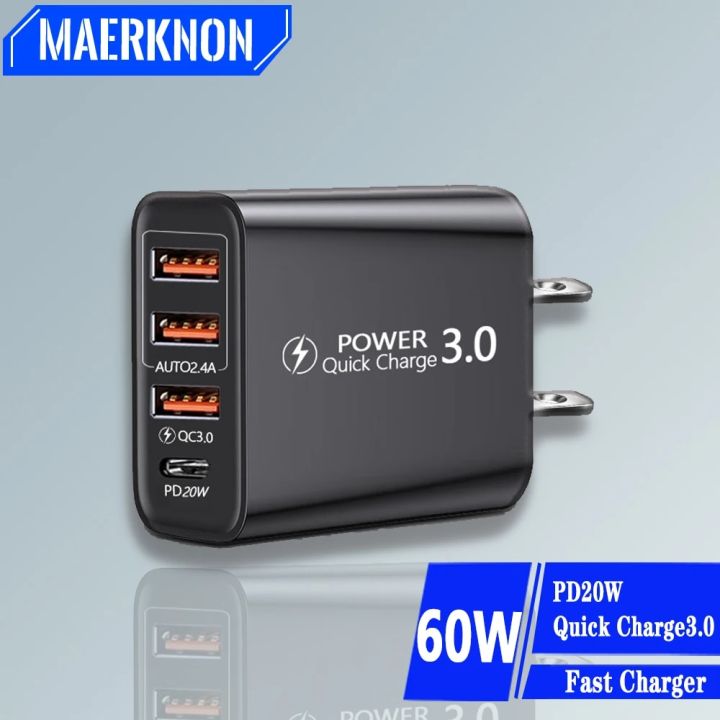 60W USB C Charger Fast Charge Charger PD TypeC Quick