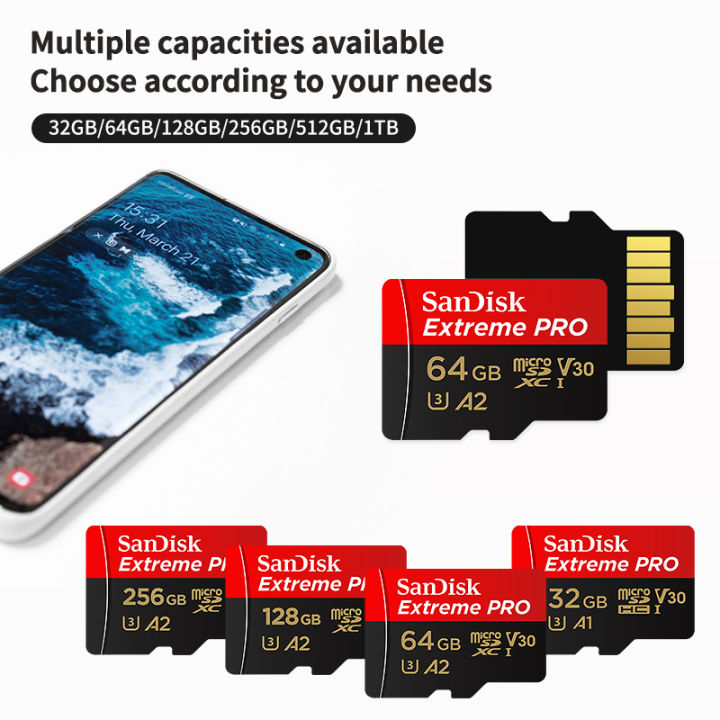 SanDisk%20Extreme%20Pro%20microSDXC%20USH-I%20Card%20U3%20A2%20V30%20performance%20QuickFlow%20Flash%20Memory%20Card%2032GB%2064GB%20128GB%20256GB%20512GB%20Adapter%20-%20Image%203
