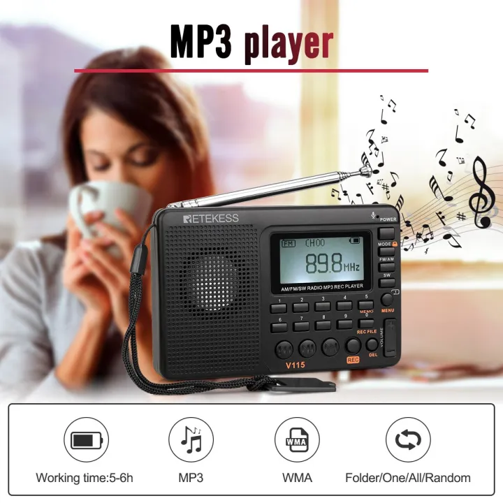 RETEKESS%20V115%20Radio%20FM%20AM%20SW%20Portable%20Radios%20Rechargeable%20Shortwave%20Radio%20Batteries%20Full%20Wave%20USB%20Recorder%20Speaker%20for%20Elders%20-%20Image%206
