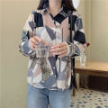 Hong Kong Style Long Sleeve Shirt Women's Spring and Autumn Korean Style Loose Design Retro Hong Kong Style French Sweet Gentle Shirt Fashion.