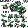 Panlos 573 Pcs Military 12 in 1 City Building Block for Kids 25 Play Style.