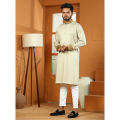 Westeen Cotton Linen Cream Color Punjabi. 