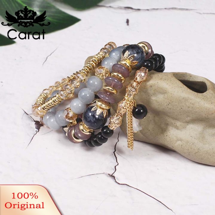 4Pcs/Set%20Boho%20Faux%20Agate%20Pearl%20Tassel%20Chain%20Charm%20Beaded%20Bracelet%20Women%20Jewelry%20-%20Image%208