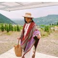 Xinjiang Qinghai Travel Shawl Large Scarf Women's Autumn and Winter Yunnan National Style Travel Cloak Talma Thick Warm.