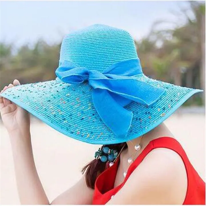 Women%20Colorful%20Big%20Brim%20Straw%20Bow%20Hat%20Sun%20Floppy%20Wide%20Brim%20Hats%20Beach%20Cap%20-%20Image%203