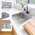 1 Piece Water Kitchen Faucet Water Catcher Mat Large Sink Splash Pad Countertop Protector Grey. 