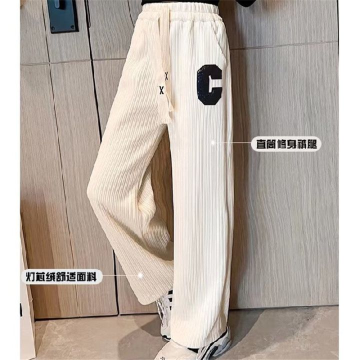 Spring Girls Corduroy Pants Loose Trousers Autumn Kids Clothes High Waist Wide Leg Pants Child Casual Pants Teen Clothes 5-12Y