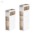Floor Storage Cabinet Narrow Silent Wheel Movable with Drawers for Apartment. 