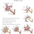 6Pcs 20G Nose Rings Studs, L-Shape Nose Nostrial Nose Piercing Body Jewerly L Shaped Nose Studs CZ Nose Screw Studs Rings. 