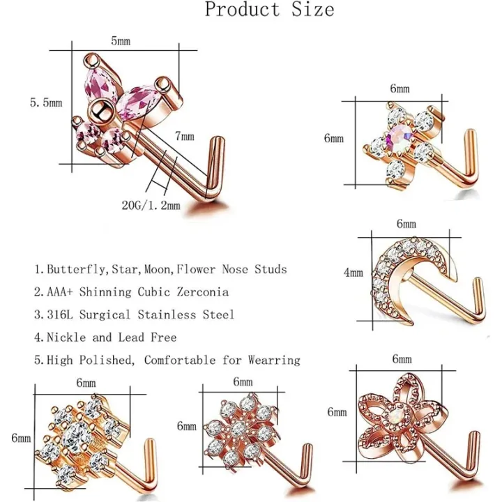 6Pcs%2020G%20Nose%20Rings%20Studs,%20L-Shape%20Nose%20Nostrial%20Nose%20Piercing%20Body%20Jewerly%20L%20Shaped%20Nose%20Studs%20CZ%20Nose%20Screw%20Studs%20Rings%20-%20Image%204
