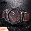 (New) carat xinew Port men calendar ub-dial decor faux leather band quartz writ watch. 