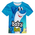 Baby shark summer short-sleeved clothing new children's clothing 3D T-shirt quick-drying polyester shirt boys and girls clothes. 