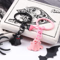 Cute Solid Ghost Keychains Heart Magnetic Snap Key Rings For Friends Boys Girls Funny Halloween Gift Handmade DIY Jewelry. 