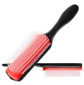 4 Color 9-Rows Denman Brush Women Detangling Styling Hairbrush Scalp Massager Salon Hairdressing Straight Curly Wet 4c Hair Comb. 
