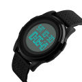 Rubber Strapped - 337 - Waterproof Super Slim - Round Case Shape - Fashionable - Digital Watch - for Men.
