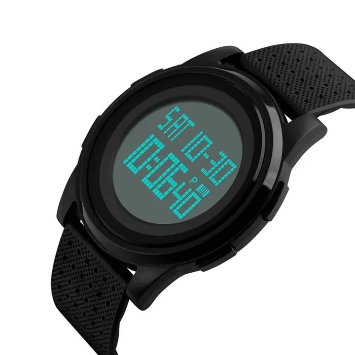 Rubber%20Strapped%20-%20337%20-%20Waterproof%20Super%20Slim%20-%20Round%20Case%20Shape%20-%20Fashionable%20-%20Digital%20Watch%20-%20for%20Men%20-%20Image%202
