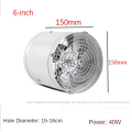 6Inch Powerful Silent Ventilation Fan Bathroom Exhaust Fan Air Ventilator Metal Pipe Ventilation Exhaust Fans Black. 