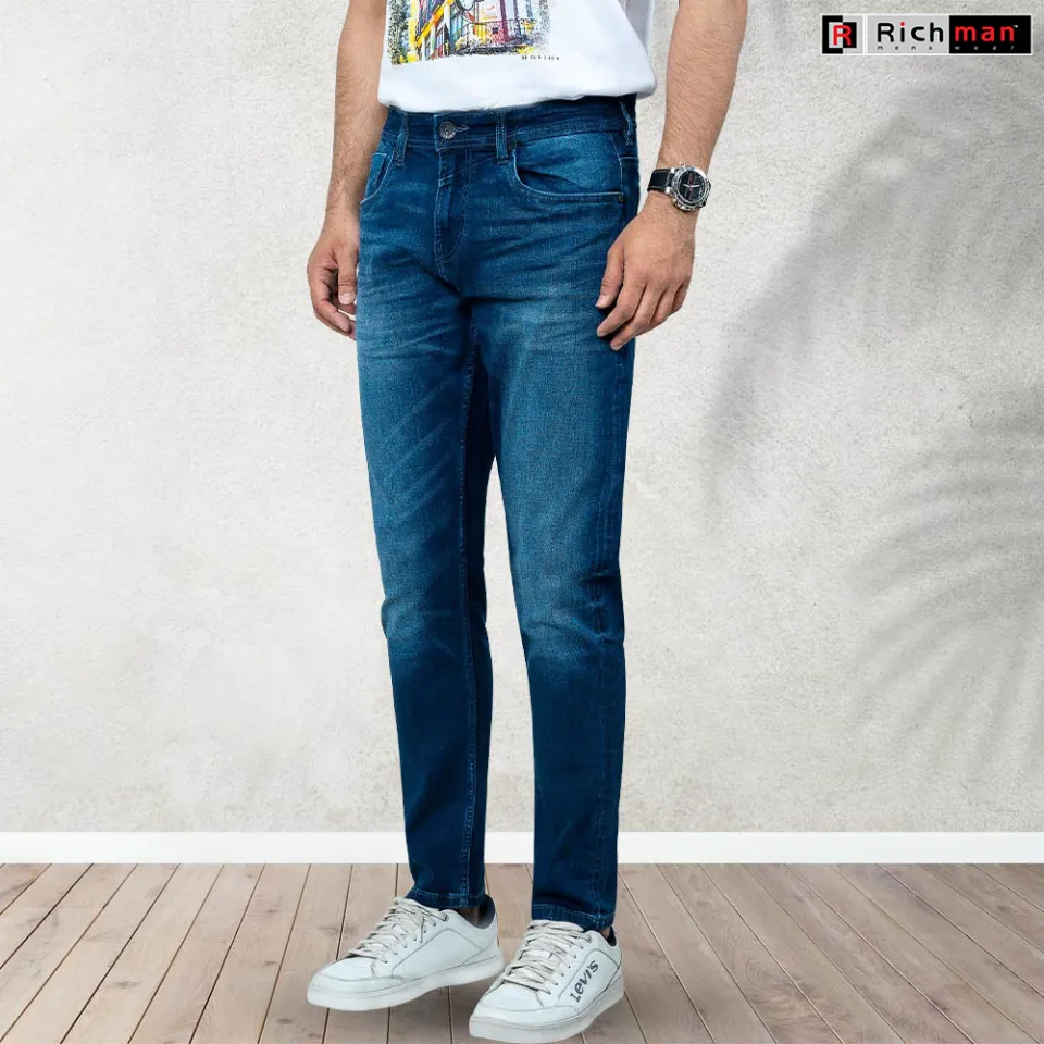 Slim Fit Jeans Best Jeans Colour Richman Mens Dark Indigo Color