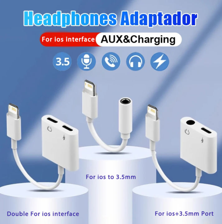 Headphones Adapter 2 in 1 For iOS USB C to 3.5mm Charging Jack Audio AUX Cable for iPhone Samsung xiaomi Huawei Poco MacBook