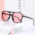 Fashion Rectangle sunglasses women men brand design Tom Ford Candy-colors oversized Flat top sun glassses Double Bridge Eyewear. 