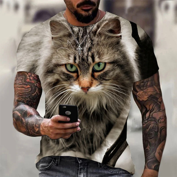 2022 summer 3D printing cat T-shirt men's women's casual short sleeve o-neck fashion animal clothes graphic t shirts