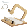 DIY Soap Making Wooden Wire Cutter, Adjustable Stainless Steel Tool for Cutting Soap, Candles, and Cheese. 