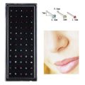 9-60Pcs/set Multicolor/White Crystal Rhinestone Nose Studs Fashion Body Jewelry Stainless Surgical Nose Piercing Stud. 