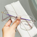Stylish Square Anti-Blue Light Glasses for Women Retro Clear Frame Anti Radiation Glasses Korean Style Transparent Glasses.