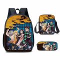 New Demon Slayer Anime Backpack Kamado Tanjirou Student School Bags Kimetsu No Yaiba Bags Girls Boys Three-Pieces Notebook Bag. 