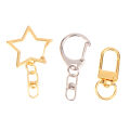 10Pcs Star Pentagram D-shaped Hollow Key Chain Rings Keychain DIY Accessories Lobster Clasp Keyring Jewelry Making Findings.