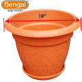 Bengal 18" inch Plastic Flower Tob with Tray/Plastic Flower Tub Gardening Tob planter. 