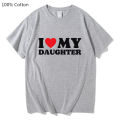 I Love My Daughter Red Heart Symbol Letters Family Aesthetic T-shirts WOMEN 100% Cotton Sense of Design T Shirt Harajuku Fashion. 