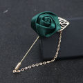 Rose Flower Golden Leaf Fashion Brooch Pin for Men Women. 