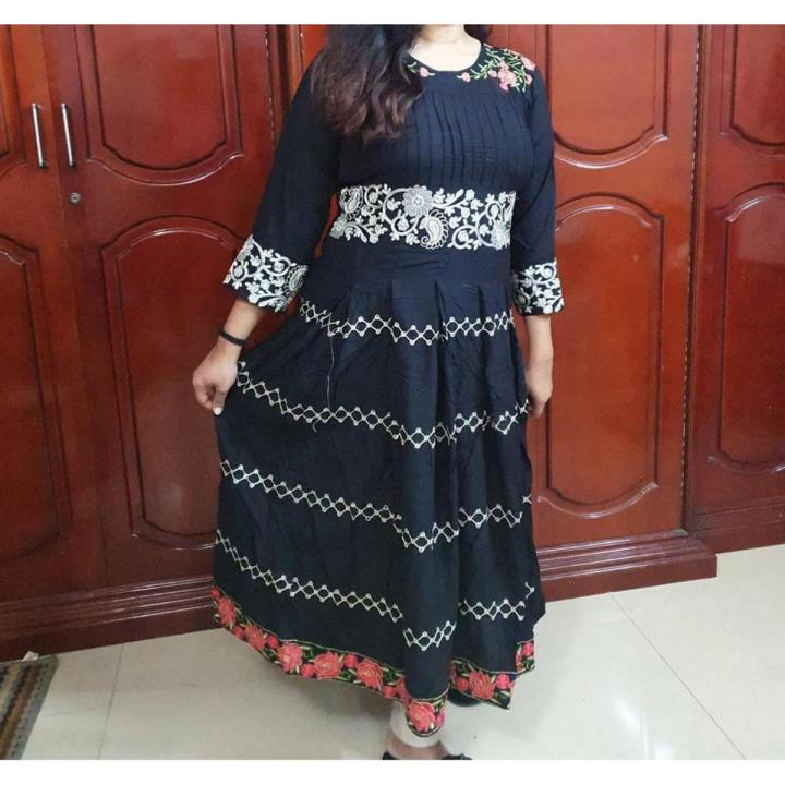 Embroidery one piece kurti gown for woman
