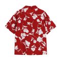 Men Clothing Blouse Summer New Flower Print Vintage Short Sleeve Hawaiian Shirt Fast Drying Casual Beach Shirts Tops Red Unisex.